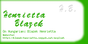 henrietta blazek business card